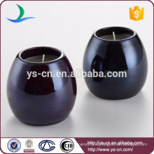 Sujetadores de la vela de cerámica esmaltada redonda